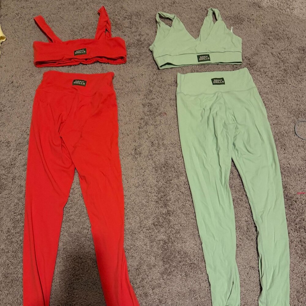 Daily Drills Go! Drills Leggings and Go! Lawson Bra - Heart (RED)